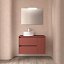 Mueble de baño Noja suspendido 2 cajones con 1 puerta sobre encimera 85 cm red satin de Salgar